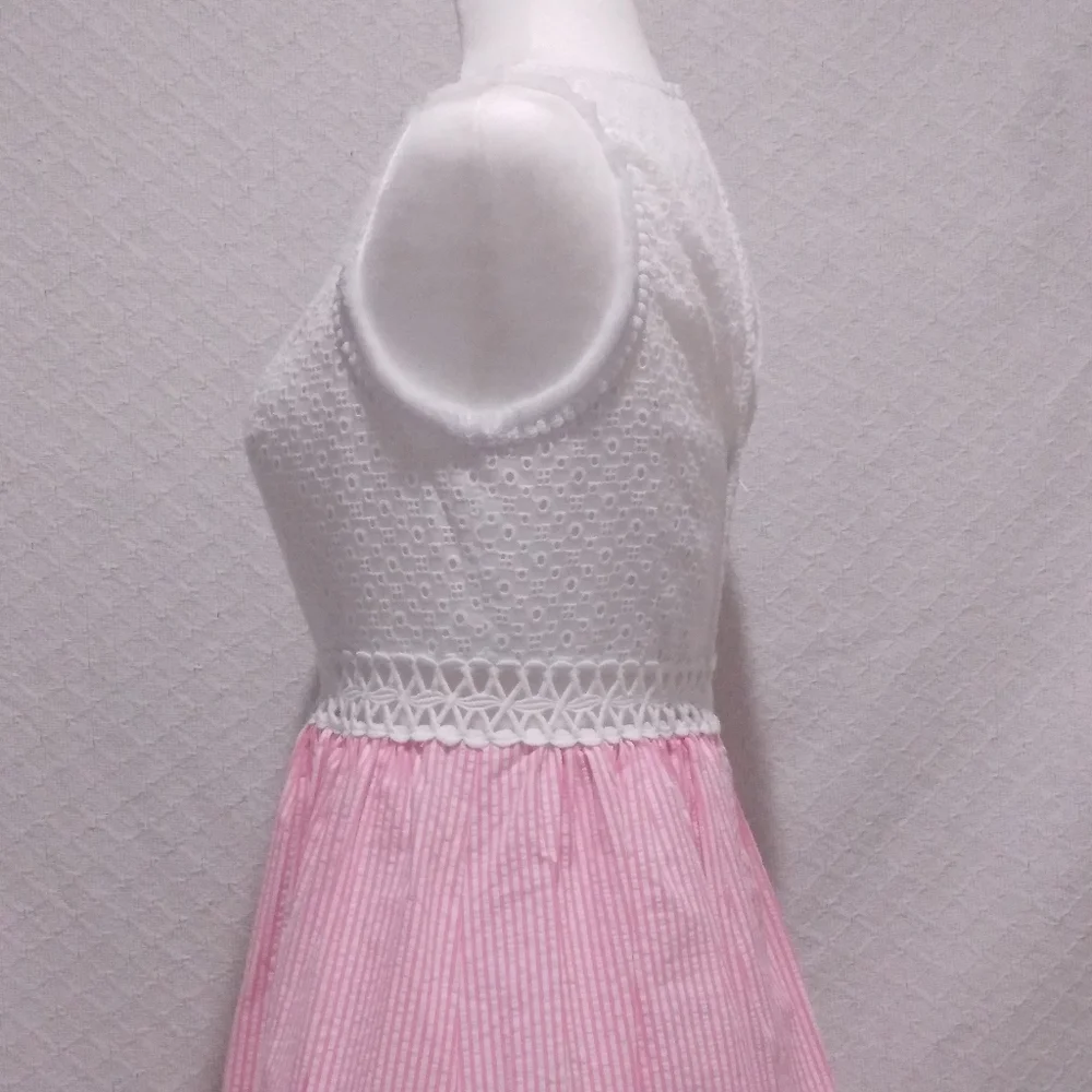 Lilly Pulitzer Alivia Havana Pink Yarn Dye Seersucker Dress with Pockets - Picture 3 of 12